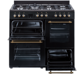 Solthermic Cocina Range Cooker Negra Rustica 3 Hornos+7 Fuegos