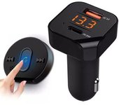 Transmisor Fm Para Automóvil Control Remoto Qc3.0 Pd 20w Tipo C Carga Rápida Bluetooth 5.0 Car Kit Reproductor De Mp3 Modulador Fm (negro)