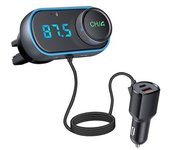Bluetooth 5.0 Kit De Coche Manos Libres Reproductor De Mp3 Para Coche Transmisor Fm Qc3.0 Carga Rápida Pd18w Cargador De Coche De Carga Rápida (negro)