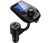 Transmisor Fm Aux Music Car Mp3 Player Qc3.0 Carga Rápida Usb Car Charger Manos Libres Bluetooth-compatible 5.0 Car Kit (negro)