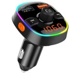 Bluetooth 5.0 Car Kit Manos Libres Estéreo Audio Car Mp3 Reproductor De Música Qc3.0 Cargador De Coche Usb De Carga Rápida Transmisor Fm (negro)
