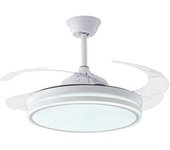 Ventilador De Techo Atlantis 72w 4 Aspas Retráctiles Con Mando A Distancia Blanco Ø50 Cm