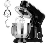 Batidora Amasadora Repostería Profesional, Robot Cocina Orbital, 6,5l, 6 Velocidades Acero Inox Acero Inoxidable / Negro 2200w Mpm Mrk-19