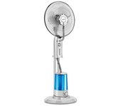 Ventilador Pie Con Nebulizador De Agua, Oscilante, 3 Velocidades, Temporizador 60 Minutos Gris 75w Mpm Mwp-20