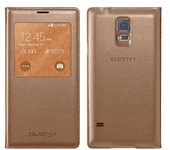 Funda Samsung S View Ef-cg900bfegww Rosa Dorado Para Galaxy S5