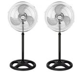 Pack De 2 Ventiladores De Pie 18" Pulgadas 80w Metálico Aspa Giratorio 3 Velocidades Silencioso