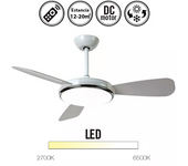 Ventilador De Techo Con Luz Serie Leste Color Blanco