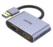 Unitek Adapter Usb-a - Hdmi & Vga, Fullhd, M/f