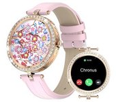 Smartwatch Función De Llamada Bluetooth Y Esfera De Flores Para Decir La Hora Ios/android Rosa