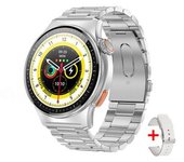 Reloj Inteligente Para Hombre, Con Monitor, Fitness Tracker Impermeable, Para Android Iphone, Plata
