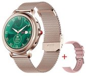 Reloj Inteligente, Modo Deportivo Para Mujer, Multiesfera Con Pantalla Táctil Completa, Dorado
