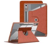 Para Lenovo Tab P12 Tb371fc Funda De Cuero + Acrílico + Funda De Tableta Con Soporte De Tpu Con Activación/suspensión Automática