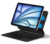 Para Ipad Air 11 (2024) (m2) Teclado Bluetooth Suspensión Magnética Pc + Funda De Tableta De Cuero Pu - Verde