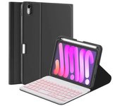 Para Ipad Mini (2021) Funda Magnética Desmontable Con Soporte Para Tableta Y Teclado Bluetooth Con Portalápices Y