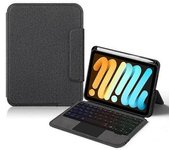 Para Ipad Mini (2024) Funda De Cuero + Teclado Bluetooth Con Panel Táctil Y Retroiluminación
