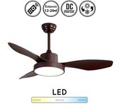 Ventilador De Techo Con Luz Serie Hayate Color Marron