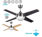Ventilador Níquel Eolo 4 Aspas Wengué Haya E27 Mando A Distancia