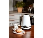 Hervidor Agua Eléctrico, Capacidad 1,7l, Sin Bpa, Control Temperatura, Acero Inox, Inalámbrico Blanco 2200w Adler Ad1295
