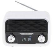 Radio Bluetooth, Fm, Memoria 50 Emisoras, Mp3, Puerto Usb Y Tarjeta Sd, Inalámbrica, Portátil Blanco Adler Ad1185