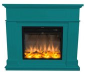 Chimenea De Suelo Turquesa Con Quemador De 1500w Mpc Camino Pienza