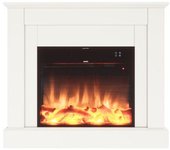 Mpc Camillo White Chimenea Electrica 60cm Madera Blanca Led Realista Mando A Distancia Incluido