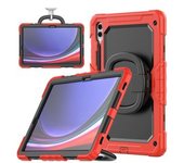 Funda Para Samsung Galaxy Tab S9fe Plus /s9plus Pulsera 2 En 1 Funda Anticaída Yemaesre Rojo Y Negro