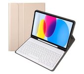 Funda Con Teclado Para Samsung Galaxy Tab A8 10.5 X205/x200 Dorada Yemaesre