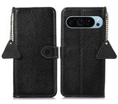 Funda Tipo Cartera Para Google Pixel 9 De Piel De Vaca Auténtica Con Bloqueo Rfid Y Textura De Lichi.
