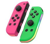 Kit Joycon Con Led Rgb Para Nintendo Switch Rosa/verde Yemaesre