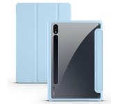 Funda Protectora Triple Plegable De Cuero Pu + Tpu + Acrílico Con Función De Suspensión Y Activación Automáticas Para Samsung Galaxy Tab S7 Plus T970