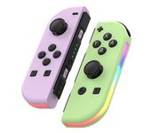 Kit Joycon Con Led Rgb Para Nintendo Switch Morado/verde Yemaesre