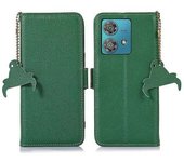 Funda Tipo Cartera De Piel Auténtica Para Motorola Edge 40 Neo 5g