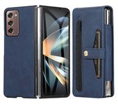 Funda De Pc + Cuero Pu Con Protección Completa Para Samsung Galaxy Z Fold2 5g, Con Ranura Para Tarjetas, Película De Vidrio Y Lápiz Óptico.