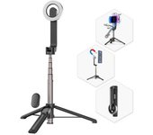 Mini Palo Selfie Magnético Para Teléfono Con Control Bluetooth, Trípode De Aleación De Aluminio, Monopié Telescópico