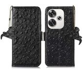 Funda Para Xiaomi Poco F6 5g/redmi Turbo 3 5g De Piel De Vaca Auténtica Con Textura De Avestruz Y Protección Rfid
