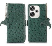 Funda Para Xiaomi Poco F6 5g/redmi Turbo 3 5g De Piel De Vaca Auténtica Con Textura De Avestruz Y Protección Rfid