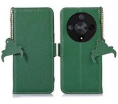 Funda Para Honor Magic6 Lite 5g/x9b 5g/x50 5g Con Bloqueo Rfid, De Piel Auténtica, Anticaídas, Color Verde