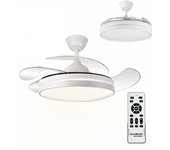 Ventilador De Techo Mobiclinic 4 Aspas 6 Velocidades 3 Modos Iluminación Luz Led Mando A Distancia Oasis