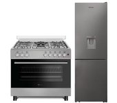 Solthermic Combo Pack Cocina F9l50e5i Inox Panoramica Horno Electrico + Frigo-combi 1,85 Inox No Frost Con Dispensador Agua