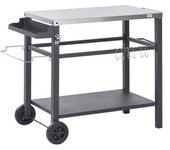 Carrito De Cocina De Jardín Con Ruedas Carrito De Servicio Exterior Encimera De Acero Inoxidable Negro Spiazzi - Negro