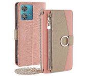 Funda De Piel Sintética Con Espejo De Maquillaje Y Correa Cruzada Para Motorola Edge 40 Neo 5g
