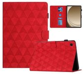Funda De Piel Con Diseño De Diamantes Para Tableta Samsung Galaxy Tab A9+ Con Tarjetero