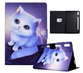 Funda De Cuero Con Tapa Para Tableta Lenovo Tab P11 Pro Gen 2, Con Estampado De Patrón A4 Y Tarjetero