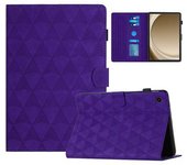 Funda De Piel Con Diseño De Diamantes Para Tableta Samsung Galaxy Tab A9+ Con Tarjetero