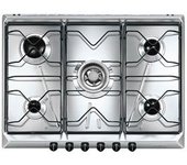 Placa De Cocina Smeg Srv5761-5 Acero Inoxidable Integrable Gas 5 Fuegos