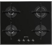 Placa Gas Smeg Pv164b3 Cristal Negro 60cm 4f