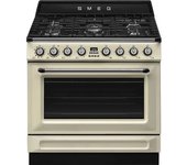Cocina Gas Y Eléctrica Smeg Tr90gmp 90cm Crema 5 Fuegos