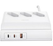 Usams 65w Power Strip 3xac + 2xusb-c + Usb-a 2m -white