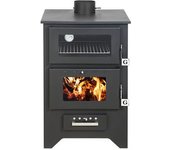 Estufa De Leña Con Horno Silvia Nera 14,6 Kw L50,5xp58,5xh90,5