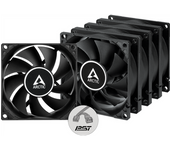 Arctic F8 Pwm Pst 80 Mm Ventilador Pwm Con Divisor De Cable, 5 Piezas, Negro